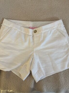 Lilly Pulitzer White Textured Dressy Shorts